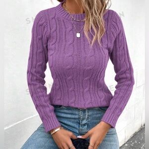 SHEIN Women’s Solid Crew Neck Sweater